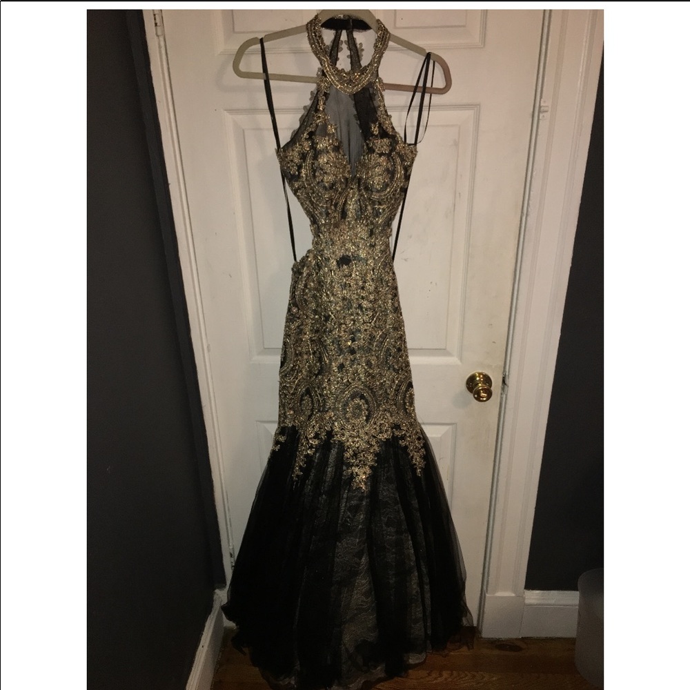 Black & Gold Prom Dress